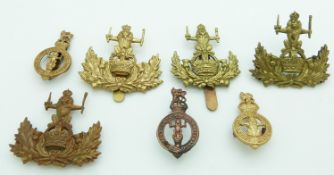 Seven British Army Queen's Own Glasgow Yeomanry metal badges