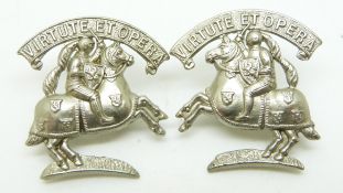 British Army 1st Fifeshire Rifle Volunteers pair of collar badges
