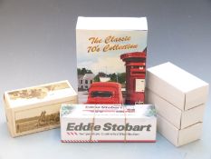 Six Corgi and Atlas Editions diecast model vehicles including The Classic 70's Collection CP99116,