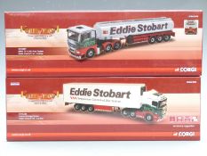 Two Corgi Hauliers of Renown Eddie Stobart 1:50 scale limited edition diecast model lorries MAN TG-X