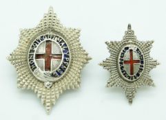 British Army Coldstream Guards Officer's field cap silver badge marked JRG&S Sterling to reverse