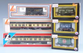 Six Lima and Dapol locomotives and wagons including LMS 0-6-0 tank diesel shunter, all in original