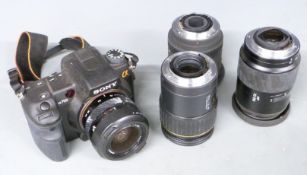 Sony A700 digital SLR camera with Minolta 35-70mm 1:4, Minolta 70-210mm 1:3.5-4.5, Sigma EX 17-