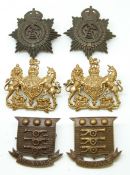 Six British Army Ordnance Corps, Army Service Corps and General Service Corps metal badges in