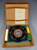 L S Mayer (London) Ltd The Game Of Roulette set with wheel, mat and chips, in fitted leather case