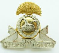 British Army Lancashire Fusiliers officer's gilt metal cap badge