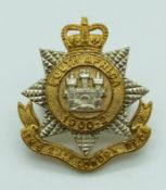 British Army County of London Battalion gilt cap badge