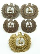 New Zealand Army 12th Nelson Regiment officer's cap badges, all marked Gaunt to reverse, together