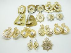 Twenty one British Army Corps anodised collar badges including Royal Signals, Army Service Corps,