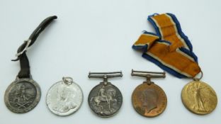 British Army WWI and later medal trio comprising 1914-18 War Medal, Victory Medal and Territorial