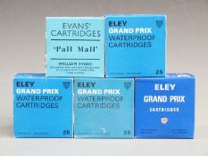 One-hundred-and-twelve 16 bore shotgun cartridges William Evans Pall Mall and Eley Grand Prix, all