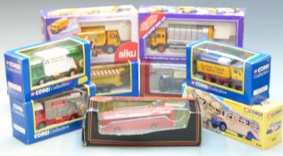 Nine Corgi, Siku and Exclusive First Editions (EFE) diecast model vehicles including buses,
