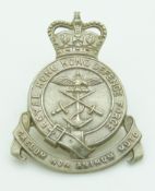 Royal Hong Kong metal hat badge