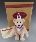 Steiff 1999 Replica Teddy bear Teddy Clown with hat and scarf, in original box with certificate of