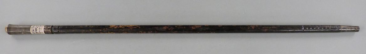 Indian or similar swordstick, with lions mask to top and 57cm blade