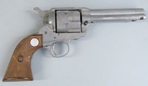 Colt .44-40 style blank firing five shot single action revolver with chequered grips, overall length