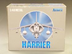 Franklin Mint Armour Collection 1:48 scale diecast model UK Royal Air Force Harrier, 98053, in