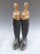 A pair of riding/ hunting boots with trees from Tom Hill, Knightsbridge, London, size 42