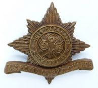 British Army 4th Royal Irish Dragoon Guards officer's bronze cap badge