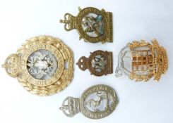 Five British Army Yeomanry / Imperial Yeomanry badges including East Kent and City of London