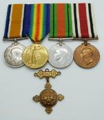 British Army WWI and later medal group comprising War Medal and Victory Medal awarded to 2763 F.