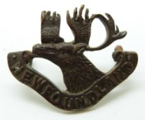 Canadian Army Newfoundland Regiment metal hat badge