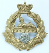 British Army East Lancashire Militia other ranks metal cap badge
