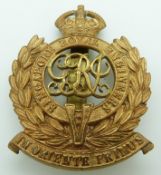 Singapore Royal Engineers Volunteers metal cap badge