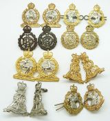 Sixteen British Army support arms metal collar badges in eight pairs for the Dental Corps, Labour