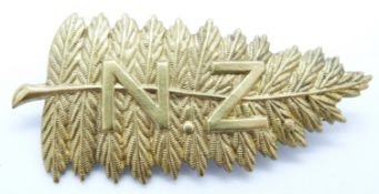 British Army King's Colonials New Zealand metal hat badge