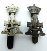 British Army 19th Hussars (Queen's Alexandra's Own) officer's service dress cap badge together