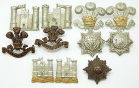 Eleven British Army metal collar badges for the 3rd Dragoon Guards, 5th Inniskilling Dragoon Guards,