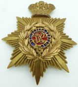 British Army Royal Military College officer cadet's helmet plate