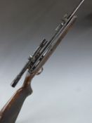 Webley Osprey .22 air rifle with semi-pistol grip, raised cheek piece and Kassar 4x20 scope, NVSN.