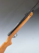 BSA Meteor .22 air rifle with semi-pistol grip and adjustable sights, serial number TE74748.