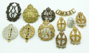 Twelve British Army Corps badges for the Auxiliary Territorial Service, Queen Mary's Army