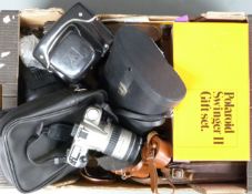Collection of cameras and accessories to include Pentax MZ-50 and MZ-30 with 28-80mm lenses,