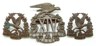 New Zealand Army 14th Otago Regiment officer's cap and collar badges