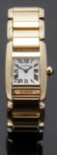 Cartier Tankissime 18ct gold ladies wristwatch ref. 2800 with black Roman numerals, blued hands,