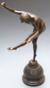 French Art Deco style bronze dancer balancing baubles, impressed marks verso Ch.JR.Colinet, A7253