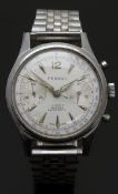 Perona gentleman's chronograph wristwatch with luminous hands and arrow markers, inset subsidiary