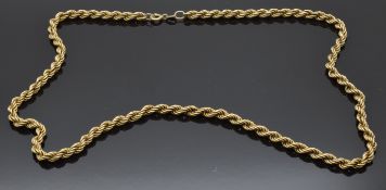 A 9ct gold rope twist necklace, 9g