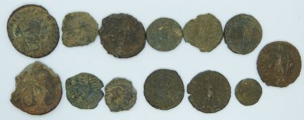 A collection of Roman coins to include Barborus Radiate etc, 13 in all
