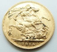 George V 1914 gold full sovereign