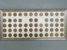 Framed display of half pennies 1915-1967