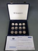 Westminster Concorde Milestones coin collection comprising twelve silver proof commemorative