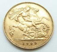 Edward VII 1909 gold half sovereign