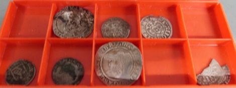 A small collection of silver hammered coinage to include Henry VIII groat (3rd coinage), Elizabeth I