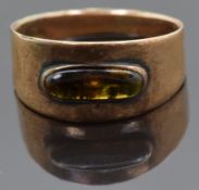 Georgian / Victorian ring set with a glass compartment and inscribed to the inner band 