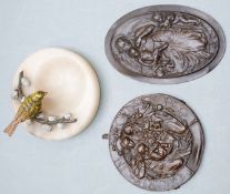 Two late 19th or early 20thC plaques by the Bromsgrove Guild (who also produced the gates for